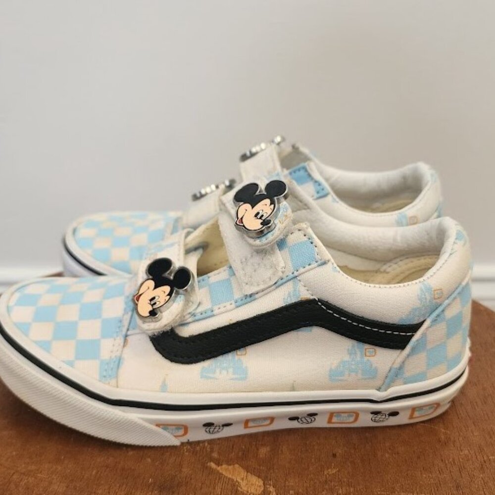 EXCLUSIVE ANNIVERSARY Kids Disney Mickey Mouse Vans Blue Checkerboard